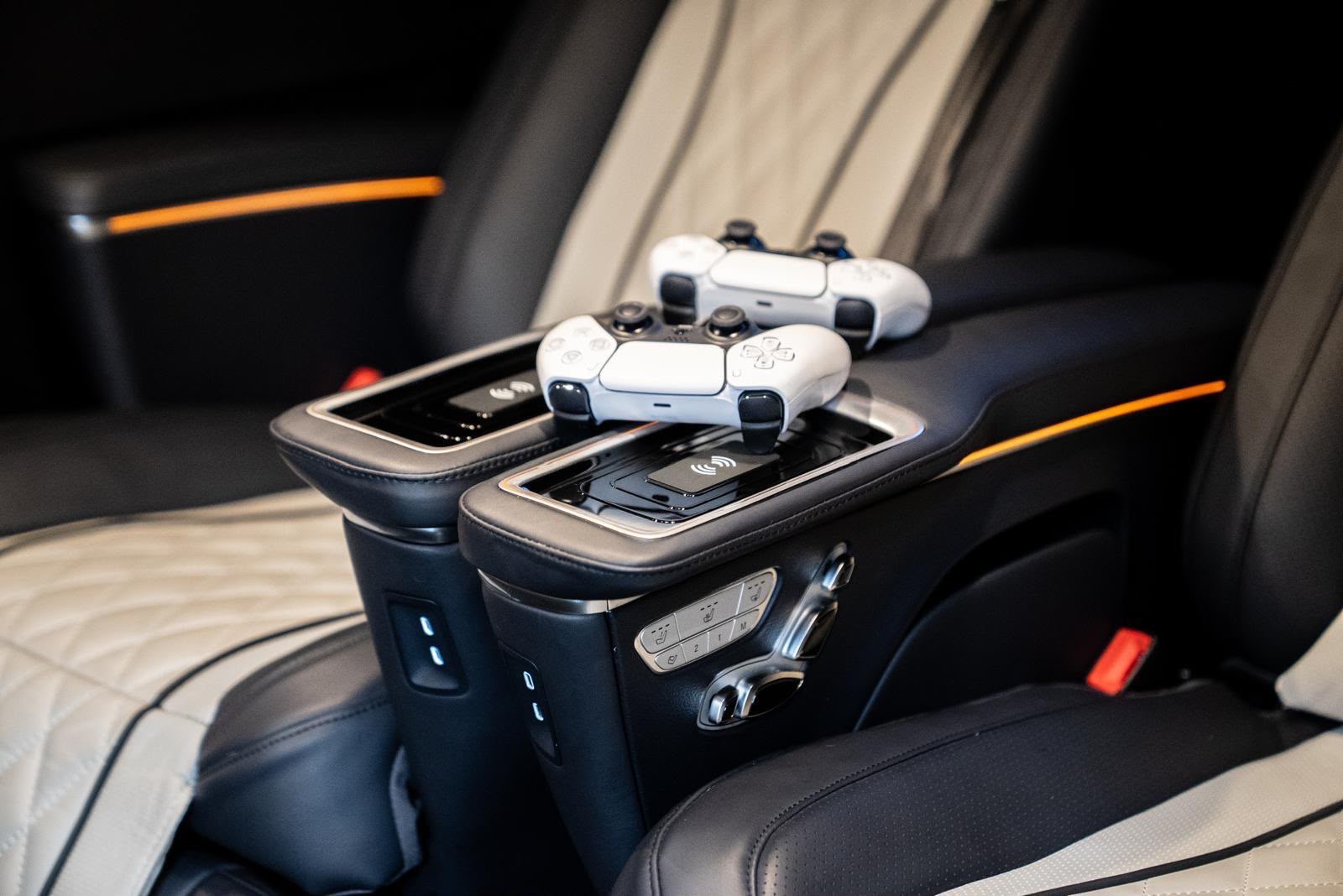 Luxury reclining seats with individual controls and entertainment in the Sprinter